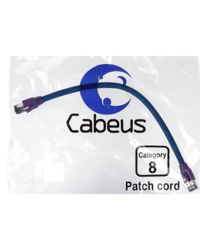 PC-SSTP-RJ45-Cat.8-0.3m-LSZH (9699c), серый. Патч-корд медный. CABEUS в Сургуте