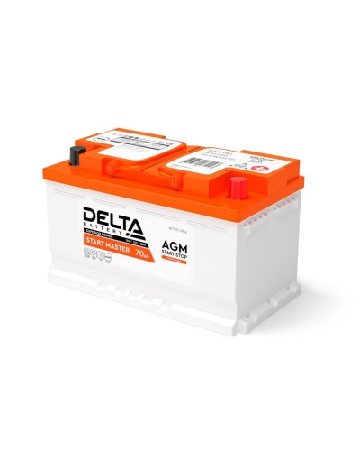 Delta START MASTER AGM 1270 (70 Ah). Аккумулятор автомобильный герметичный свинцово-кислотный. Delta в Сургуте