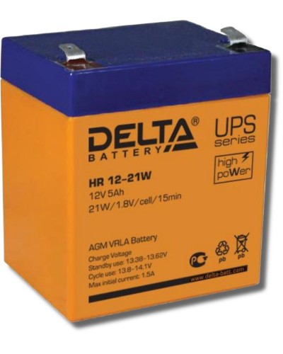 Delta HR 12-21 W. Аккумулятор герметичный свинцово-кислотный. Delta в Сургуте