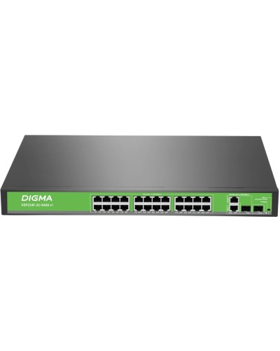 DSP224F-2C-R400 DSP224F-2C-R400 V1 (L2) 24х100Мбит/с 2хКомбо(1000BASE-T/SFP) 24PoE 24PoE+ 400W. Коммутатор с питанием по PoE. Digma в Сургуте