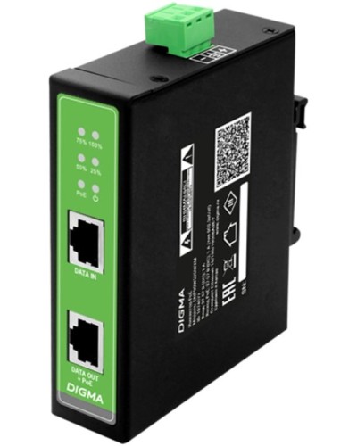 DNP30W48GDXM 10/100/1000BASE-T 30Вт 37-57В(DC). Инжектор PoE. Digma в Сургуте