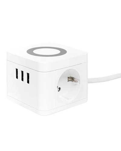 Удлинитель Куб 2 гнезда 3USB 2,4А+зарядное устройство 1,3 метра 1мм2. Удлинитель Куб. EKF в Сургуте
