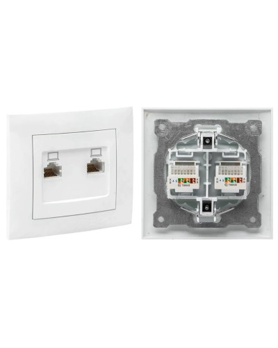 Валенсия розетка комп RJ-45 2-местная (EWK02-035-10). Розетка комп RJ-45 2-местная. EKF в Сургуте