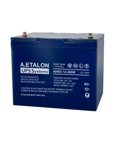 A.ETALON AHRX 12-360W (75). Аккумулятор герметичный свинцово-кислотный. ETALON в Сургуте