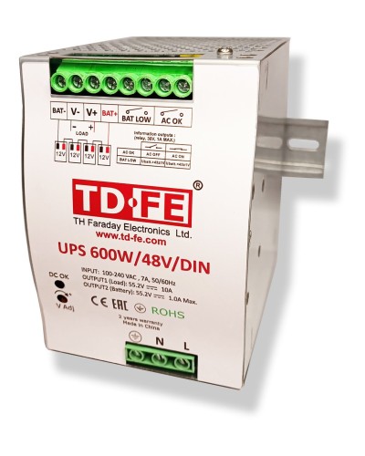 UPS 600W/48V/DIN. Источник вторичного электропитания резервированный. FARADAY в Сургуте