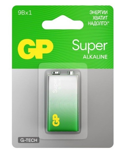 GP Super Alkaline 9V Крона (GP 1604AA21-5CRSBC1), БЛИСТЕР. Алкалиновая батарейка. GP Batteries в Сургуте