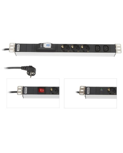 SHE19-6SH-B-2.5EU. Блок розеток 19. Hyperline в Сургуте