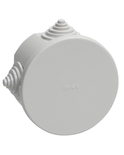 Коробка распаячная КМ41237 D75х40 открытой проводки IP44 4 гермоввода серая (UKO11-075-040-000-K41-44). Коробка распаячная безгалогенная (HF). IEK в Сургуте