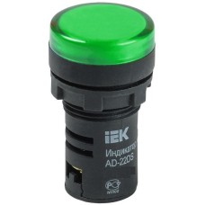 Лампа AD22DS (LED) матрица D22мм зеленый 12В AC/DC (BLS10-ADDS-012-K06). Светосигнальный индикатор. IEK