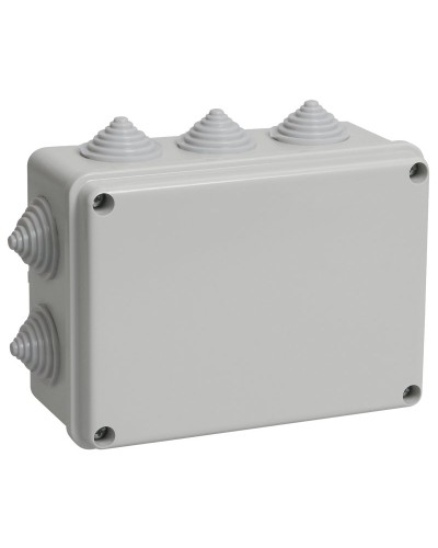 Коробка распаячная КМ41241 150х110х70 открытой проводки IP44 10 гермовводов серая (UKO10-150-110-070-K41-44). Коробка распаячная безгалогенная (HF). IEK в Сургуте