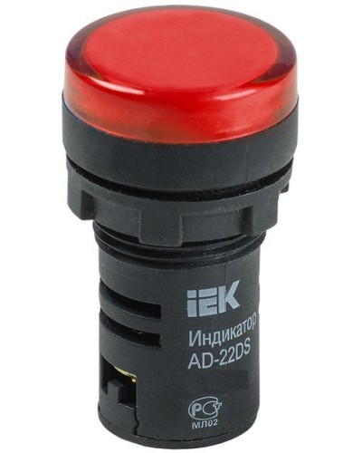 Лампа AD22DS (LED) матрица D22мм красный 24В AC/DC (BLS10-ADDS-024-K04). Светосигнальный индикатор. IEK в Сургуте