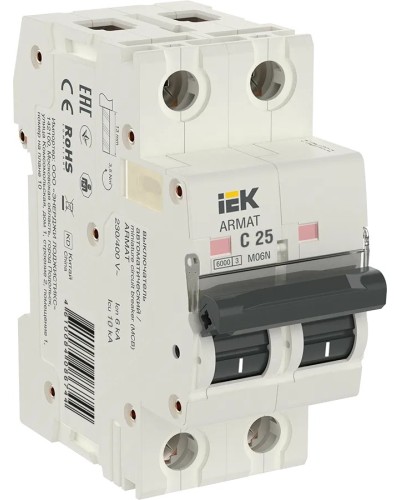 M06N 2P C 25А 6кА ARMAT (AR-M06N-2-C025). Автоматический выключатель. IEK в Сургуте