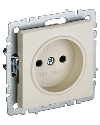 Розетка без з/к РСш10-2-БрКр бежевый BRITE (BR-R13-10-K10). Розетка без заземления с защитными шторками. IEK в Сургуте