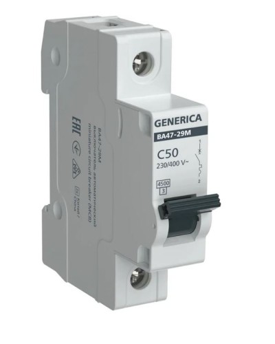 GENERICA ВА47-29М 1P C 50А 4,5кА (MVA21-1-050-C-G). Автоматический выключатель. IEK в Сургуте