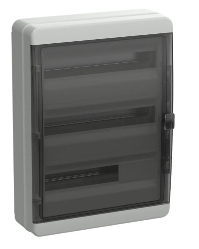 Корпус пластиковый КМПн-54 IP65 TEKFOR (TF5-KP72-N-54-65-K03-K02). Корпус модульный пластиковый черная прозрачная дверь. IEK в Сургуте