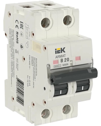 M06N 2P B 20А 6кА ARMAT (AR-M06N-2-B020). Автоматический выключатель. IEK в Сургуте