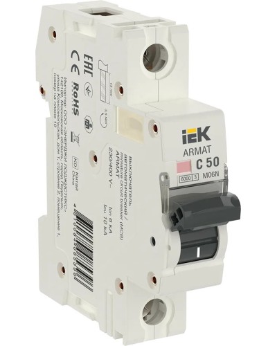 M06N 1P C 50А 6кА ARMAT (AR-M06N-1-C050). Автоматический выключатель. IEK в Сургуте