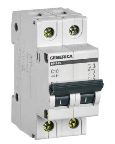 GENERICA ВА47-29 2P C 10А 4,5кА (MVA25-2-010-C). Автоматический выключатель. IEK в Сургуте