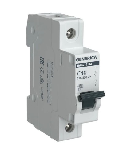 GENERICA ВА47-29М 1P C 40А 4,5кА (MVA21-1-040-C-G). Автоматический выключатель. IEK в Сургуте