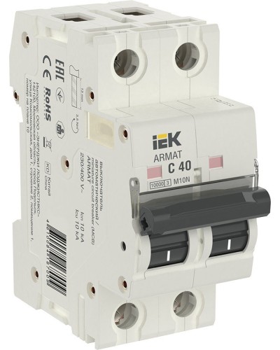 M10N 2P C 40А 10кА ARMAT (AR-M10N-2-C040). Автоматический выключатель. IEK в Сургуте