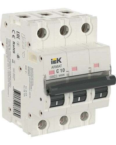 M06N 3P C 10А 6кА ARMAT (AR-M06N-3-C010). Автоматический выключатель. IEK в Сургуте