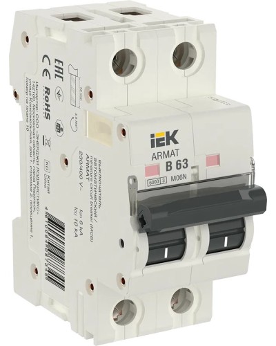 M06N 2P B 63А 6кА ARMAT (AR-M06N-2-B063). Автоматический выключатель. IEK в Сургуте