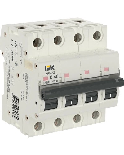 M06N 4P C 40А 6кА ARMAT (AR-M06N-4-C040). Автоматический выключатель. IEK в Сургуте