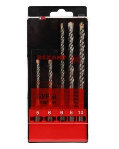 Набор буров, бетон 5-6х110, 6-8-10х160 мм, 5 шт, SDS PLUS Kranz (KR-91-0406): Аксессуар для электроинструмента в Сургуте