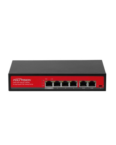 PND-04P-2M-BT1 (65W). Коммутатор неуправляемый 6-портовый с функцией PoE. Polyvision в Сургуте