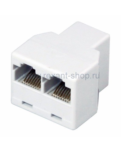 Двойник компьютерный UTP RJ-45(8P8C) (гнездо - 2 гнезда) REXANT (03-0103): Кабельный соединитель в Сургуте