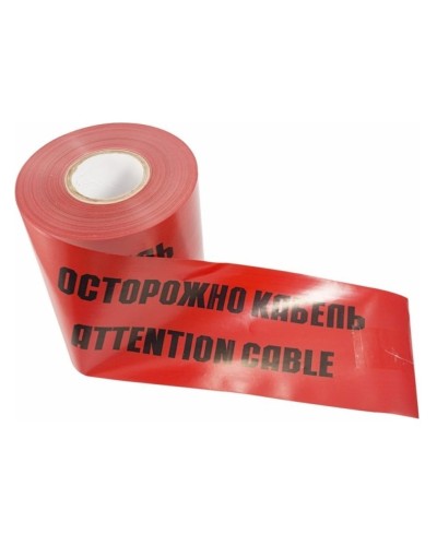 Лента сигнальная «Осторожно кабель» 150 мм х 100 м REXANT, цвет красный/черный (19-3015): Лента сигнальная предупредительная в Сургуте