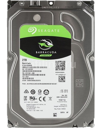 HDD 2000 GB (2 TB) SATA-III Barracuda (ST2000DM008). Жесткий диск (HDD) для видеонаблюдения. Seagate в Сургуте