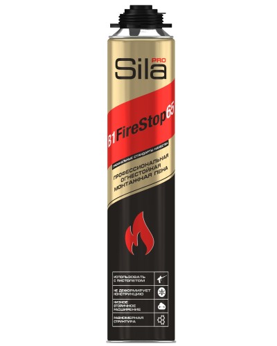 Пена огнестойкая Sila Pro B1 Firestop 65, 850 мл: Пена монтажная профессиональная в Сургуте