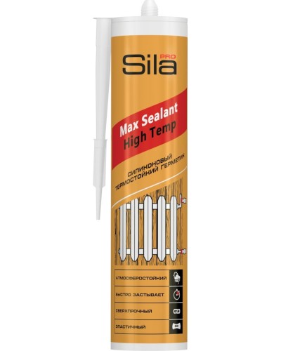 Герметик Sila PRO Max Sealant, High Temp, термостойкий, 280 мл. Герметик силиконовый термостойкий, красный. Sila в Сургуте