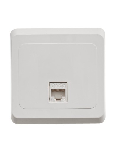 Этюд розетка RJ45, кат. 5Е, 1-местная, в сборе, скрытой установки, белый (KOMC-001B). Розетка компьютерная. Systeme Electric в Сургуте