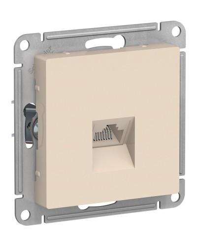 AtlasDesign розетка RJ45, кат. 5Е, 1-местная, скрытой установки, механизм, бежевый (ATN000283). Розетка компьютерная. Systeme Electric в Сургуте