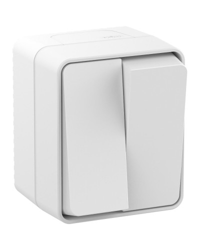 AtlasDesign PROFI54 выключатель 2-клавишный, открытой установки, белый (ATN540151). Выключатель. Systeme Electric в Сургуте