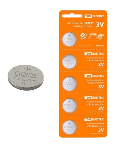 CR2025 Lithium 3V BP-5 TDM (SQ1702-0028). Элемент питания. TDM ЕLECTRIC в Сургуте