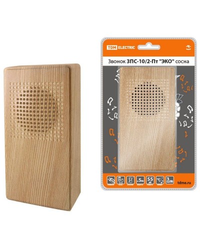 ЗПС-10/2-Пт ЭКО сосна, птичка, без кнопки, AC 230V (SQ1901-0026). Звонок проводной. TDM ЕLECTRIC в Сургуте