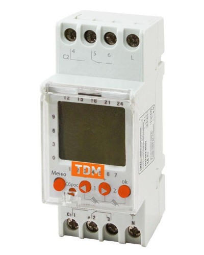 ТЭ822-2кан-1мин/7дн-44on/off-2х16А-DIN TDM (SQ1503-0003). Таймер электронный. TDM ЕLECTRIC в Сургуте
