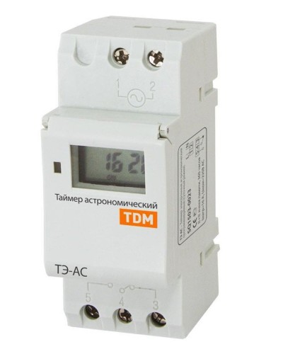 ТЭ-АС-1мин/24ч-8on/off-16А-DIN (астрономический) TDM (SQ1503-0023). Таймер электронный. TDM ЕLECTRIC в Сургуте