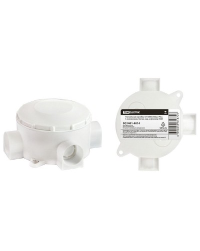 Распаячная коробка ОП D80х35мм, IP42, 3-х рожковая, белая TDM (SQ1401-4014). Распаячная коробка ОП. TDM ЕLECTRIC в Сургуте