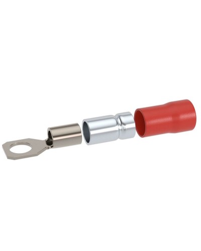 Наконечник НКИ 0,25-1,5 М6 (D6,4мм) с отверстием под винт (100 шт) (2A6P-DS-PVC). Наконечник с отверстием под винт и изолированным фланцем ПВХ, двойная гильза. ДКС в Сургуте