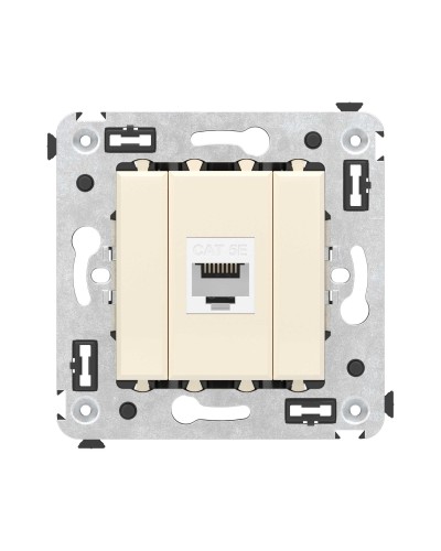 Розетка RJ-45 в стену, кат.5E, Avanti, одинарная, ванильная дымка (4405663). Розетка компьютерная. ДКС в Сургуте