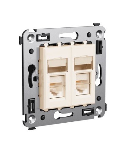Розетка RJ-45 Avanti в стену двойная экранированная ванильная дымка (4405364). Розетка. ДКС в Сургуте