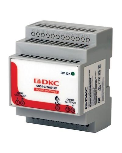 Источник питания однофазный 72Вт, 5А, 12В (XCSD1072W012VAA). Источник питания  MODULAR POWER однофазный. ДКС в Сургуте