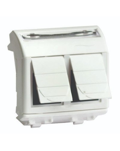 Розетка RJ-45 Brava 2 модуля слоновая кость (75459S): Розетка компьютерная с двумя разъёмами в Сургуте