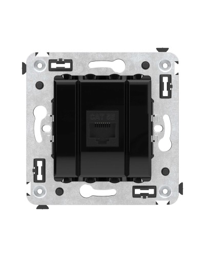 Розетка RJ-45 в стену, кат.5E, Avanti, одинарная, черный квадрат (4402663). Розетка компьютерная. ДКС в Сургуте
