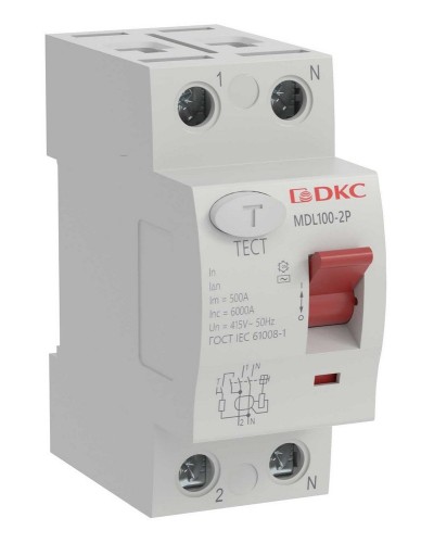 YON MAX MDL100 ВДТ, 2P, 30mA, 16A, АС (MDL100-2P2-16-AC). Автоматический выключатель дифференциальный (УЗО). ДКС в Сургуте