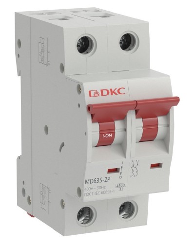 YON max MD63S 2P 10А 4,5кА C (MD63S-2PC10). Автоматический выключатель. ДКС в Сургуте